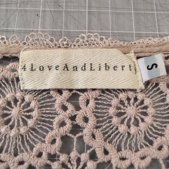 4 Love and Liberty Romantic Patchwork Pieced Lace Silk Tunic, Size S, Bohemian - Picture 3 of 7